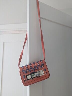 Fendi Orange Mini 3Baguette Purse Bag